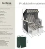 tectake® Strandkorb Sylt 115 x 158 x 78 cm Produktbild-Vorschau 6