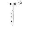 A technical drawing of a flush plate with dimensions indicated. Náhľad obrázku produktu
