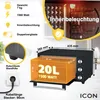 A product image with feature callouts and dimensions. Produktbild-Vorschau