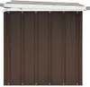 A brown garden storage box with a white frame, shown from the front. Voir les images du produit