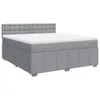 vidaXL Boxspringbett mit Matratze Hellgrau 180x200 cm Stoff Produktbild-Vorschau 1
