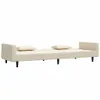 Schlafsofa 2-Sitzer mit 2 Kissen Creme Samt Produktbild-Vorschau 4