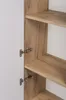 A close-up view of the interior of a cabinet, showing wooden shelves and metal hinges on a white door. Náhľad obrázku produktu