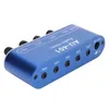 A blue audio mixer with multiple input and output jacks and volume knobs. Podgląd zdjęcia produktu