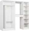 An empty white wardrobe with multiple shelves and a hanging rail. Náhľad obrázku produktu