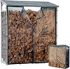 Aluminium Kaminholzregal Außen 130 x 70 x 185 cm Mit Produktbild-Vorschau 1