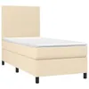 Boxspringbett mit Matratze & LED Creme 90x190 cm Stoff Produktbild-Vorschau 3