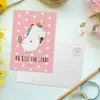 Mr. & Mrs. Panda Postkarte Einhorn Sänger - Rot Pastell - Produktbild-Vorschau 3