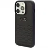 A black iPhone case with the Audi logo on a white background. Produktbild-Vorschau