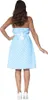 A woman is shown from the back wearing a blue and white polka dot dress. Produktbild-Vorschau