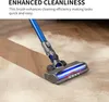 A vacuum cleaner head with LED lights is cleaning a floor, with dust being picked up. Produktbild-Vorschau