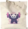 Fitness Panda Power Jutebeutel Panda Bär Gewichtheber Produktbild-Vorschau 1