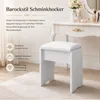 Weißer Schminkhocker mit Weichem PolyurethanSitzkissen - Produktbild-Vorschau 9