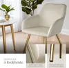Chaise MARILYN Effet velours style scandinave - crème/or, Voir les images du produit 4