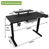 A diagram showing the dimensions of a black standing desk. Anteprima dell’immagine prodotto