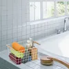 Relaxdays Drôtený košík, sada 2 ks, kov, drevené úchytky, Náhľad obrázku produktu 2
