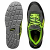 A top-down view of a pair of safety shoes, with one shoe shown from the top and the other from the sole. Produktbild-Vorschau