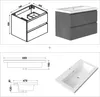 80 cm Badmöbel-Set Unterschrank mit Rechteckiges Produktbild-Vorschau 7