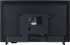 The back of a black television set is shown, mounted on a stand. Produktbild-Vorschau