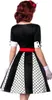 Vintage Retro Godet Kleid mit Gürtel in weiß/schwarz Größe Produktbild-Vorschau 8