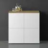 doporro Sideboard Kommode 76 cm in Kerneiche und Weiß Matt Produktbild-Vorschau 1