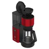 A red and black coffee maker is shown against a white background. Náhled obrázku produktu