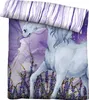 A close-up view of a duvet cover with a unicorn design. Produktbild-Vorschau