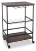 Carrello da servizio Relaxdays, 2 ripiani, portabottiglie, Anteprima dell’immagine prodotto 8