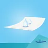 Illustration of hygienic pads with water drops on them, against a blue background. Produktbild-Vorschau