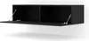 A black, wall-mounted TV cabinet with two open compartments and one door ajar, shown against a white background. Anteprima dell’immagine prodotto