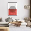 Gerahmtes Poster - Schwarzer Rahmen - Abstraktion Weiß-Rot Produktbild-Vorschau 7