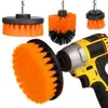 A collection of drill brush attachments and a power drill. Podgląd zdjęcia produktu