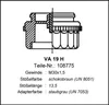 A technical drawing with specifications for a valve adapter. Produktbild-Vorschau