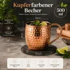 6 Moscow Mule Becher 500ml Kupferfarben Edelstahl Produktbild-Vorschau 4
