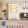 Merax vitrína s LED 119,5x40x180 cm, voľne stojaca vitrína Náhľad obrázku produktu 6