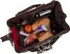 An open tote bag filled with various items. Produktbild-Vorschau
