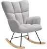 Fauteuil à bascule TORVE rembourré - Bouclé gris clair Voir les images du produit 1