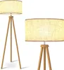 Stehlampe Wohnzimmer 155cm LED Dimmbar Leinen Lampenschirm Produktbild-Vorschau 1