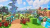 A vibrant, cartoonish landscape with lush greenery, water features, and stylized structures, reminiscent of a video game environment. Náhled obrázku produktu