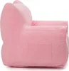A pink beanbag chair with cat ears and a pocket on the side, shown from a side angle. Náhled obrázku produktu