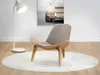 Fauteuil design DAHL - beige / chêne Voir les images du produit 2