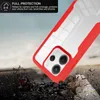A phone case is shown falling onto a broken road, illustrating its protective qualities. Produktbild-Vorschau