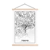 MuchoWow® Textilposter Tokio - Stadtplan - Schwarz und weiß Produktbild-Vorschau 1