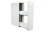 A white cabinet pull-out with two drawers, shown from a side angle with the drawers extended. Voir les images du produit