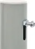 A close-up view of a gray metal pole with a white cap and a silver screw and nut assembly. Anteprima dell’immagine prodotto