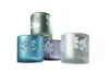 Windlicht Vase aus Glas blau silber mit Blumenmuster 15cm Produktbild-Vorschau 4