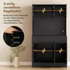 HOMCOM Credenza da cucina con piano di lavoro, 6 ante, nera Anteprima dell’immagine prodotto 5
