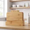 WELLHAUS Bamboe snijplank set, 4 stuks met standaard, Productafbeelding-voorbeeld 3