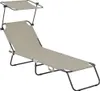 Klappbare Sonnenliege "Lazy" - Mit Sonnenschutz - Taupe Produktbild-Vorschau 1