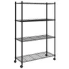 vidaXL Scaffale con 4 ripiani e rotelle 90x35x142 cm Nero Anteprima dell’immagine prodotto 8